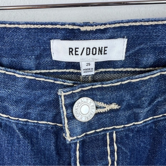 NEW RE/DONE Loose Long Jeans in Chunky Stitch Indigo - Picture 6 of 13